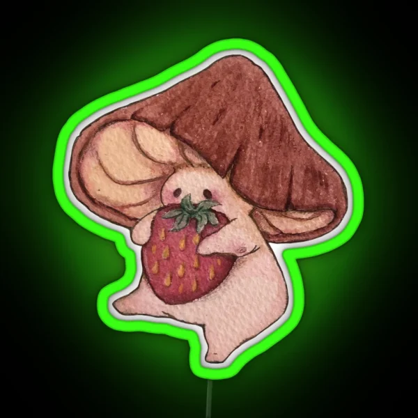 Strawberry For Dinner RGB Neon Sign
