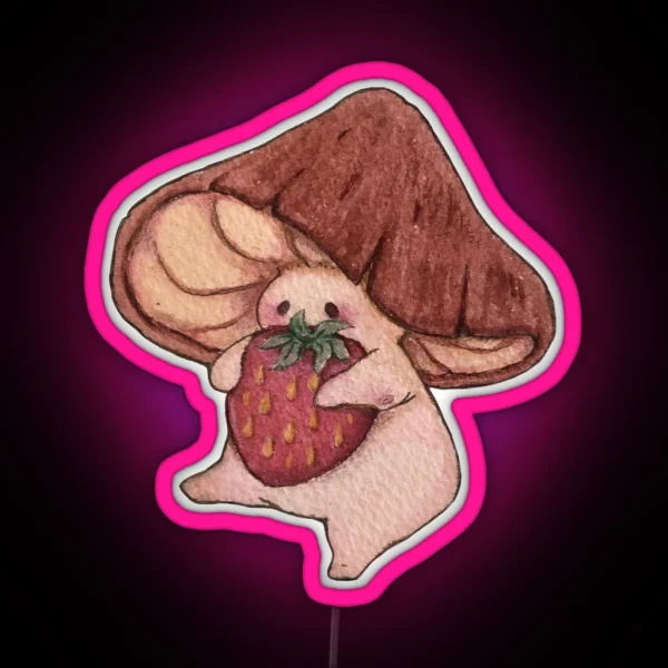 Strawberry For Dinner RGB Neon Sign