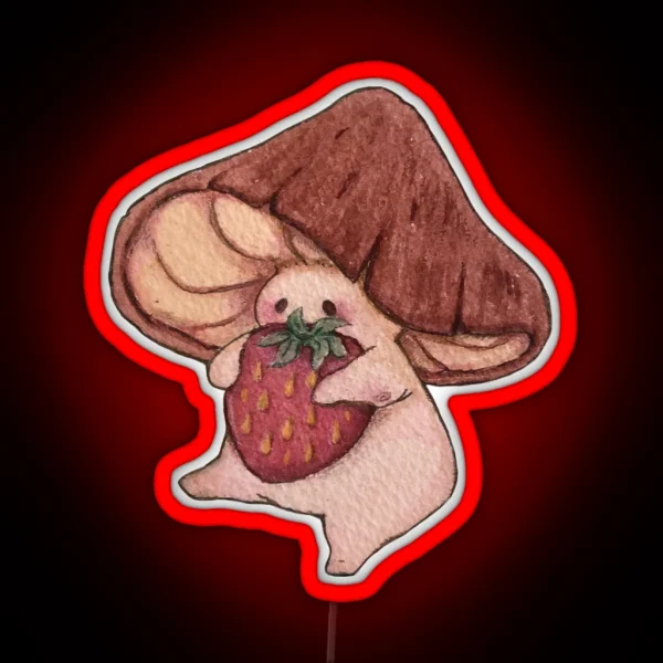 Strawberry For Dinner RGB Neon Sign