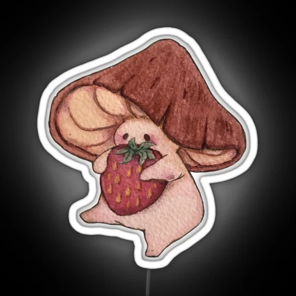 Strawberry For Dinner RGB Neon Sign