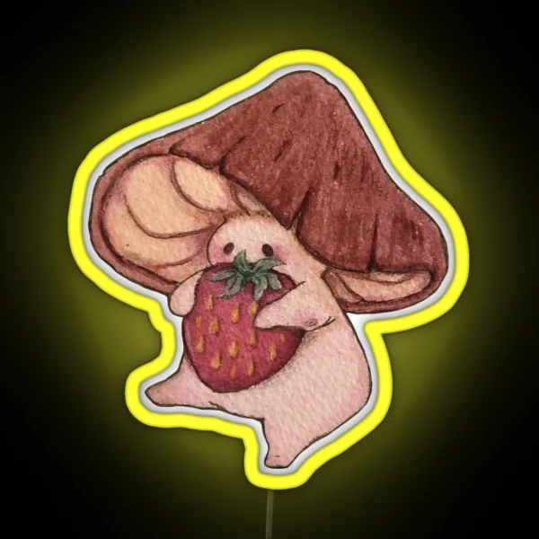 Strawberry For Dinner RGB Neon Sign