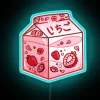 Neon strawberry milk carton shaped decorative rgb sign lighting