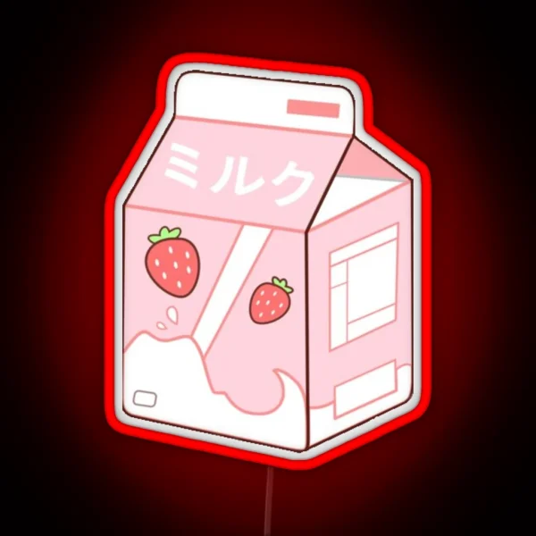 Strawberry Milk RGB Neon Sign