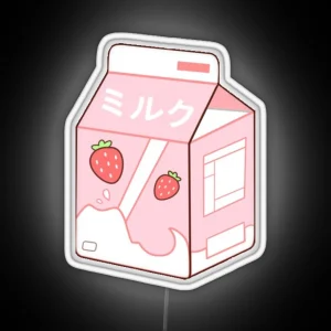 Strawberry Milk RGB Neon Sign