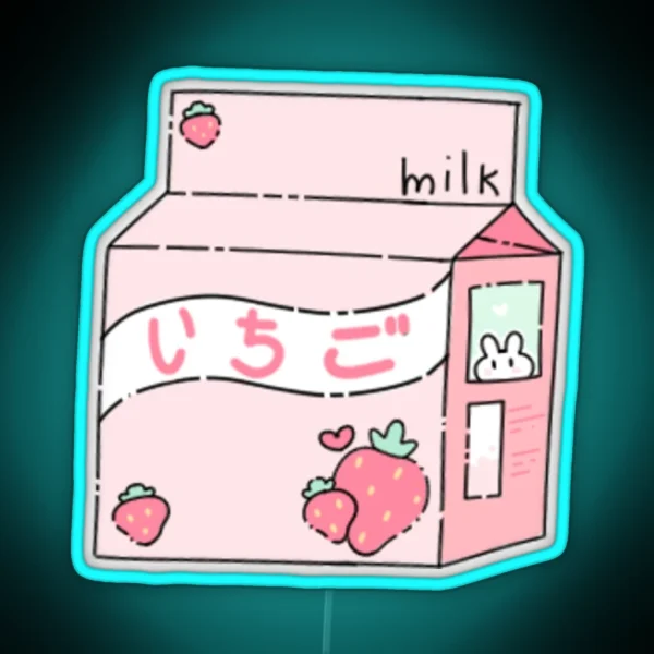 Strawberry Milk RGB Neon Sign