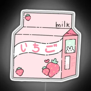 Strawberry Milk RGB Neon Sign