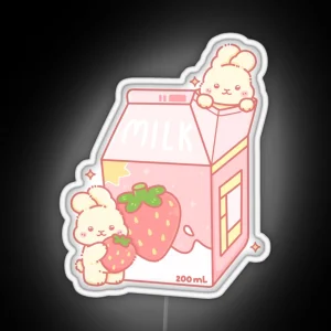 Strawberry Milk RGB Neon Sign