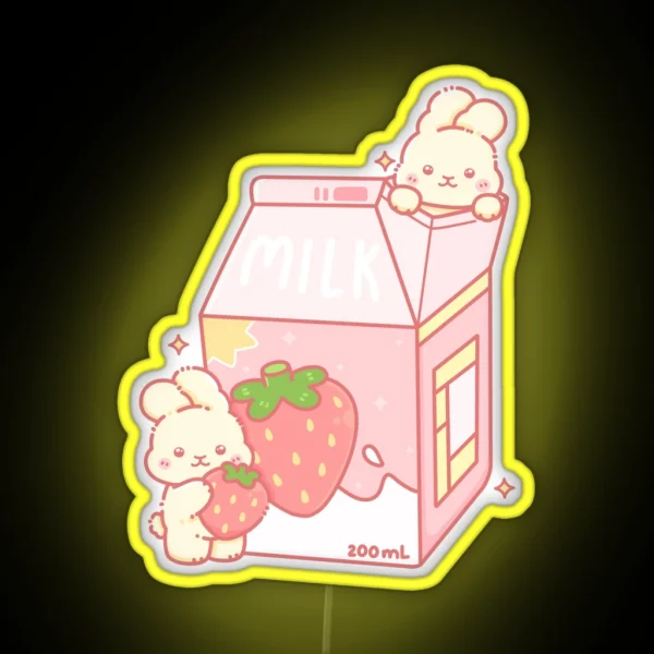 Strawberry Milk RGB Neon Sign