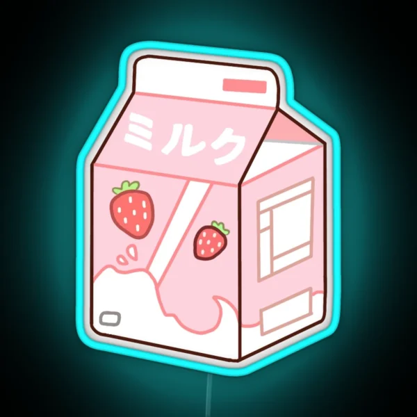 Strawberry Milk RGB Neon Sign