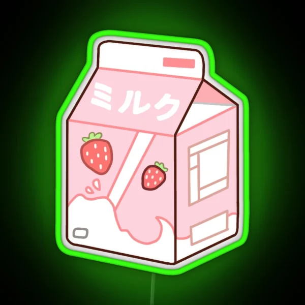 Strawberry Milk RGB Neon Sign