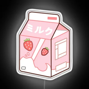 Strawberry Milk RGB Neon Sign