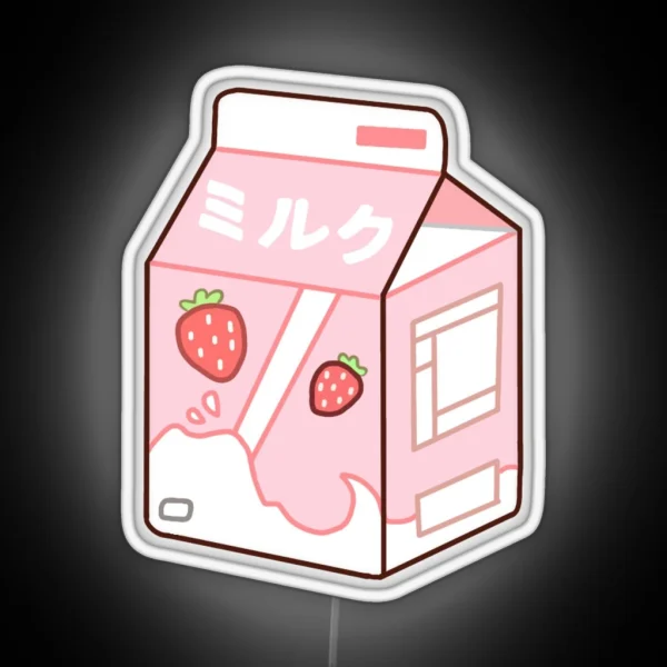 Strawberry Milk RGB Neon Sign