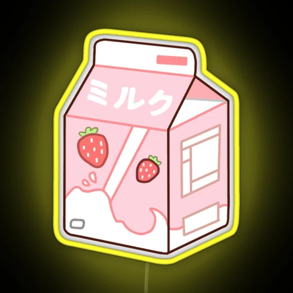 Strawberry Milk RGB Neon Sign