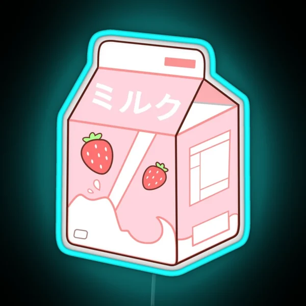 Strawberry Milk RGB Neon Sign