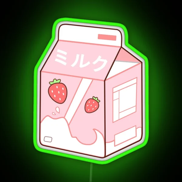 Strawberry Milk RGB Neon Sign