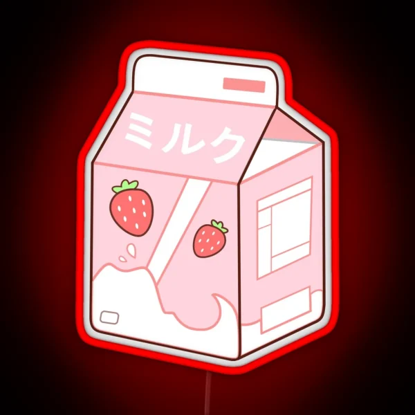 Strawberry Milk RGB Neon Sign