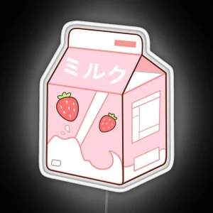Strawberry Milk RGB Neon Sign