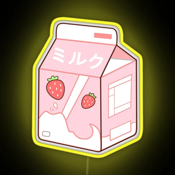 Strawberry Milk RGB Neon Sign