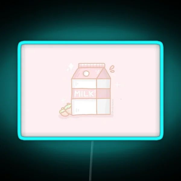 Strawberry Milk RGB Neon Sign