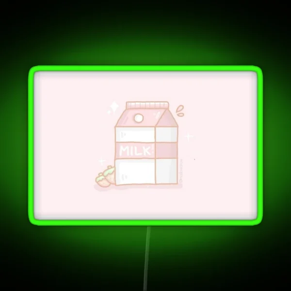 Strawberry Milk RGB Neon Sign