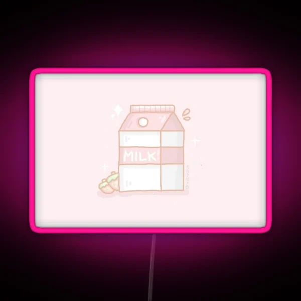 Strawberry Milk RGB Neon Sign