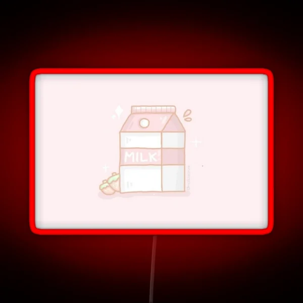 Strawberry Milk RGB Neon Sign