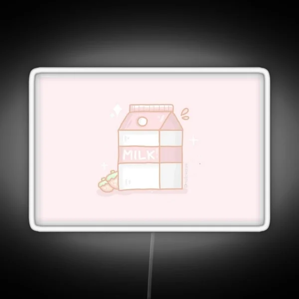 Strawberry Milk RGB Neon Sign
