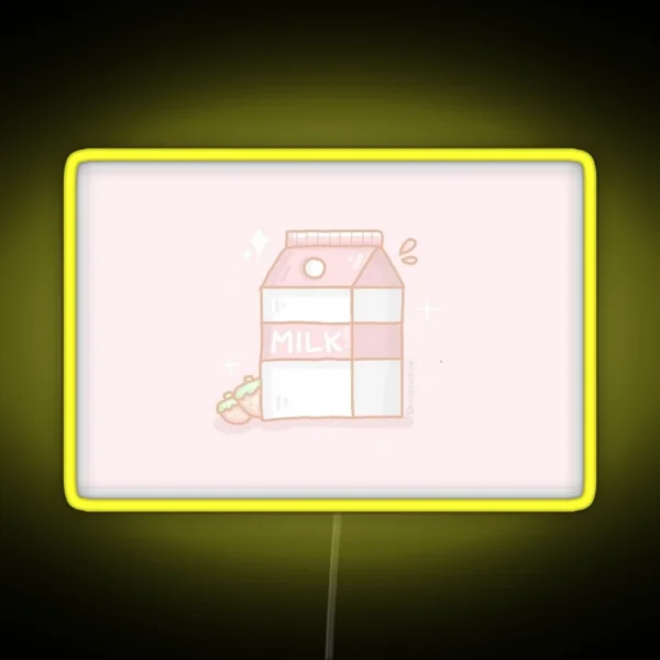 Strawberry Milk RGB Neon Sign