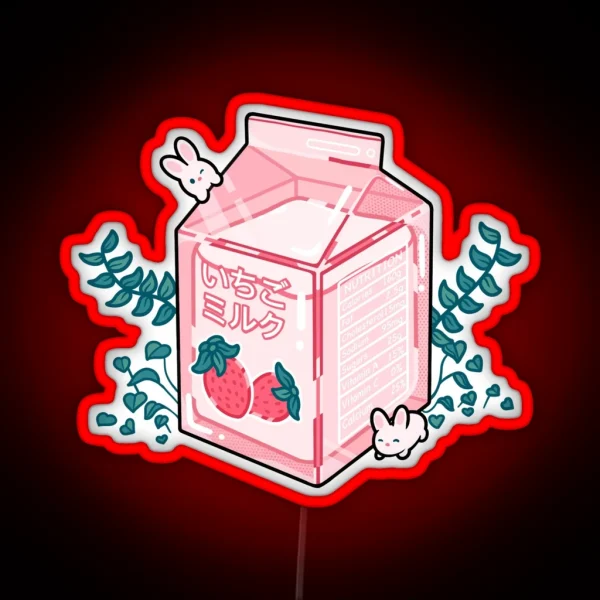 Strawberry Milk RGB Neon Sign
