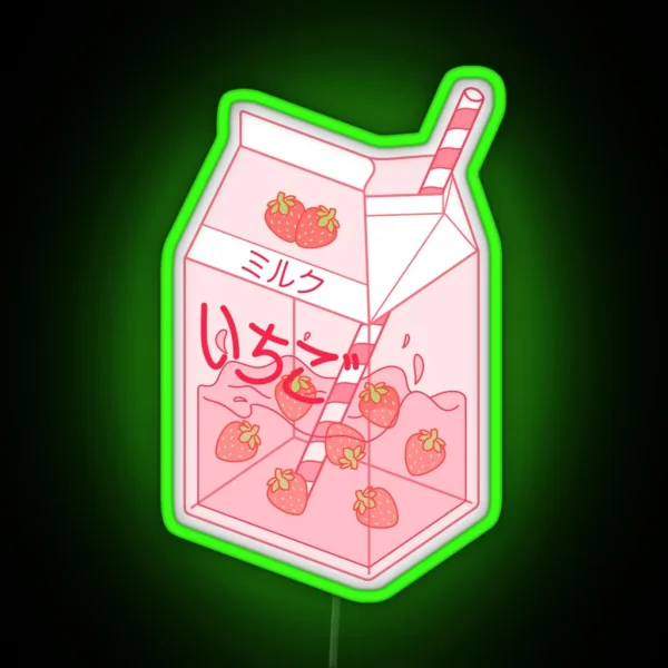 Strawberry Milk RGB Neon Sign