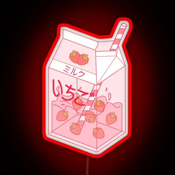 Strawberry Milk RGB Neon Sign