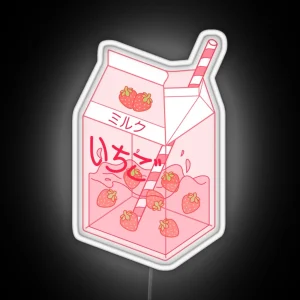 Strawberry Milk RGB Neon Sign