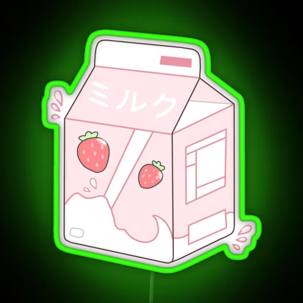 Strawberry Milk RGB Neon Sign