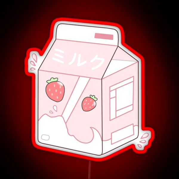 Strawberry Milk RGB Neon Sign