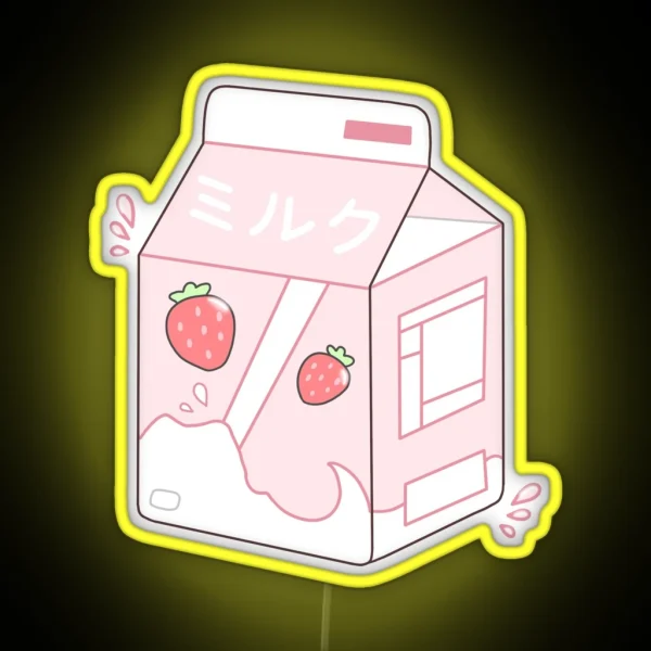 Strawberry Milk RGB Neon Sign