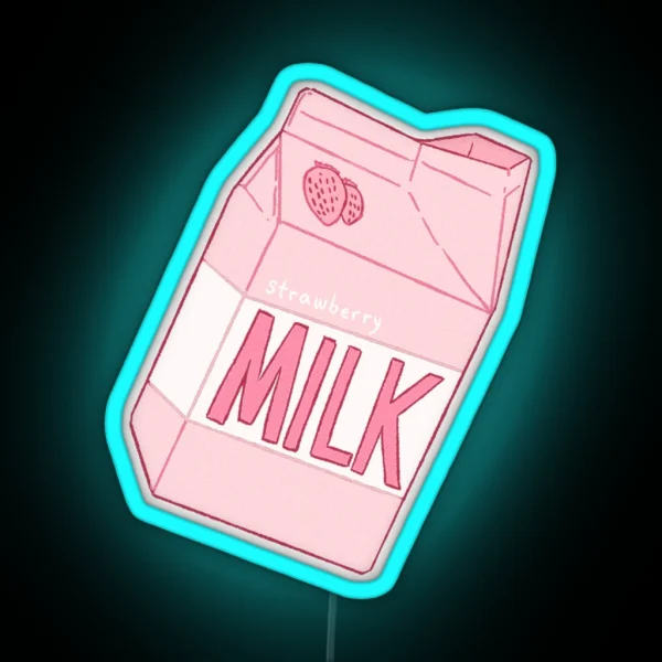 Strawberry Milk RGB Neon Sign