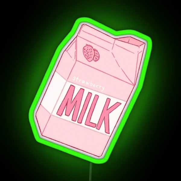 Strawberry Milk RGB Neon Sign