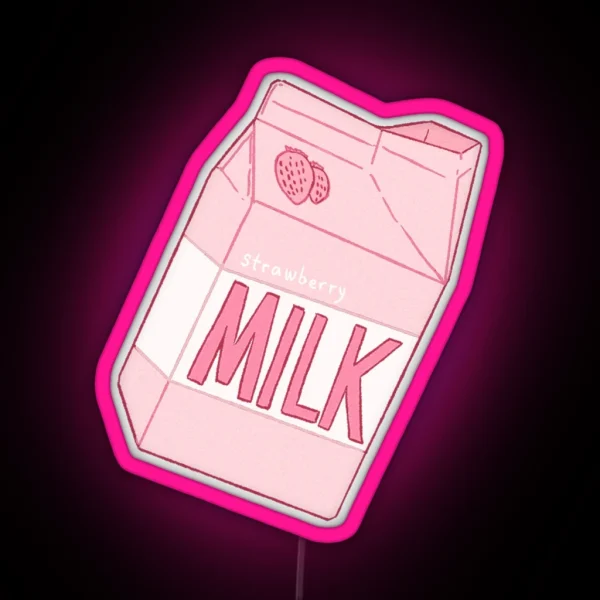 Strawberry Milk RGB Neon Sign