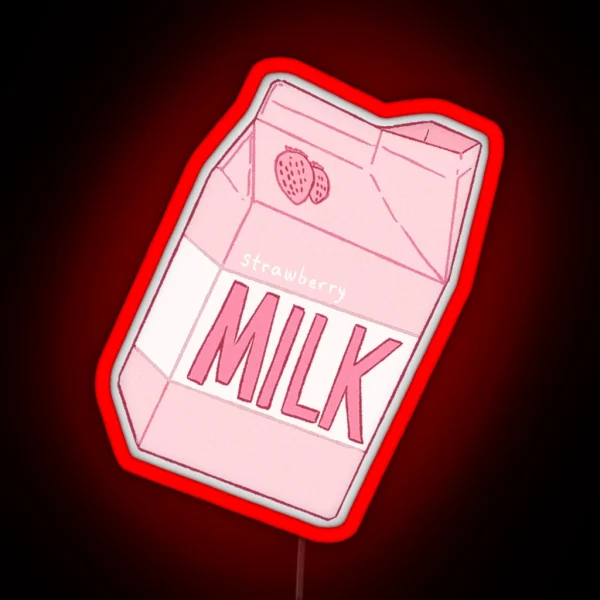 Strawberry Milk RGB Neon Sign