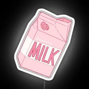 Strawberry Milk RGB Neon Sign