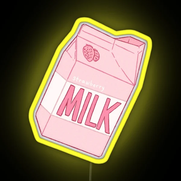 Strawberry Milk RGB Neon Sign