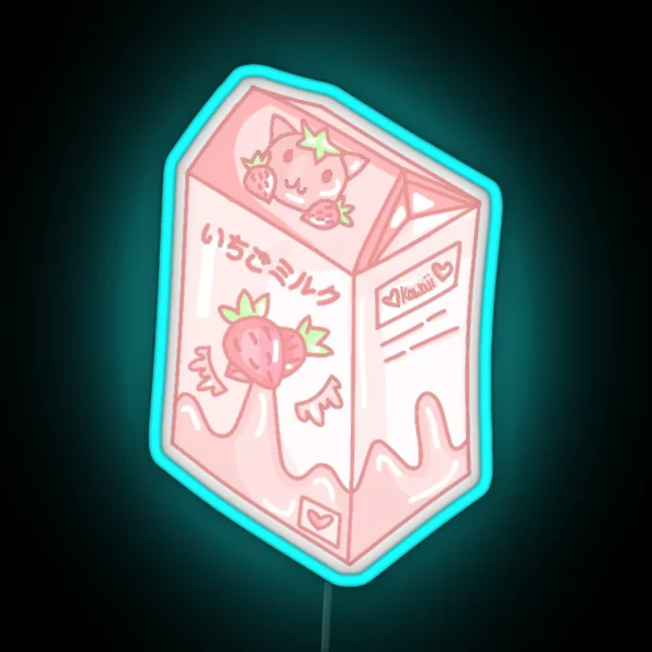 Strawberry Milk RGB Neon Sign