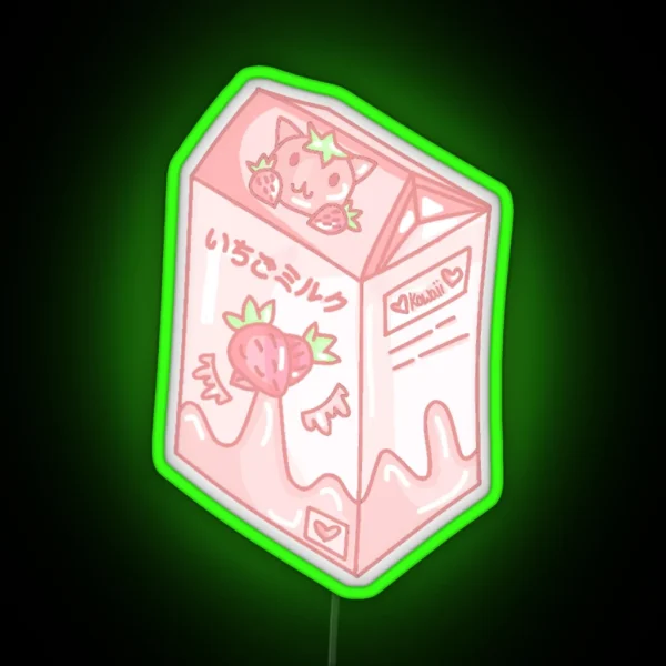 Strawberry Milk RGB Neon Sign