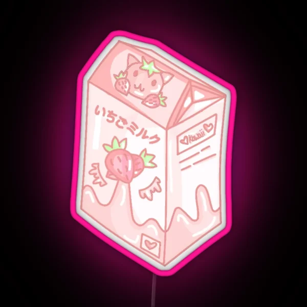 Strawberry Milk RGB Neon Sign
