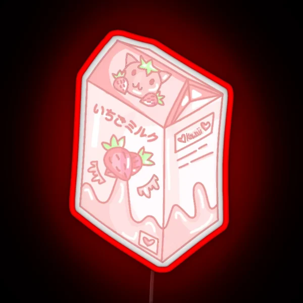 Strawberry Milk RGB Neon Sign