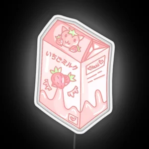 Strawberry Milk RGB Neon Sign