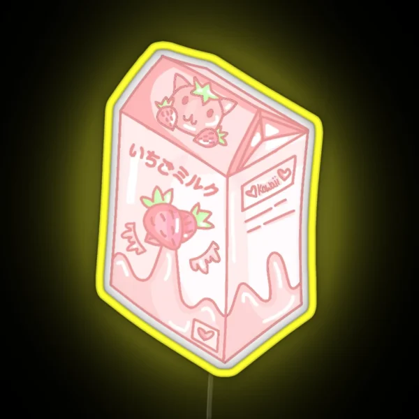Strawberry Milk RGB Neon Sign