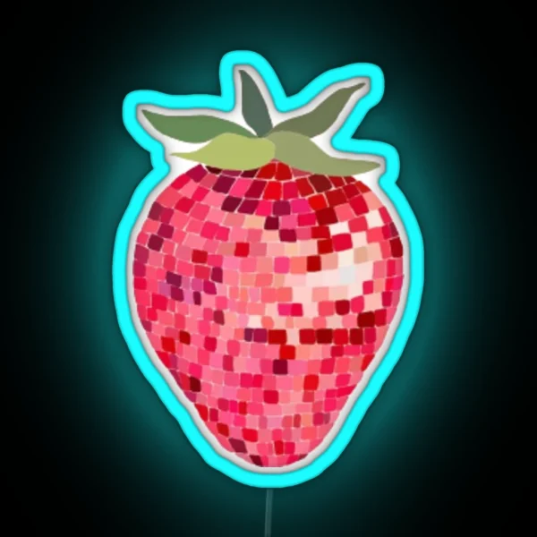 Strawberry Mirrorball Disco RGB Neon Sign