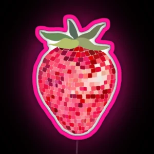 Strawberry Mirrorball Disco RGB Neon Sign