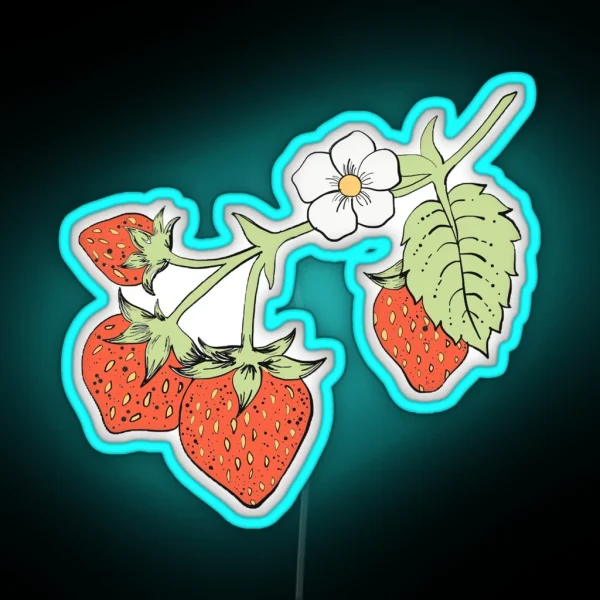 Strawberry Plant Led RGB Neon Sign